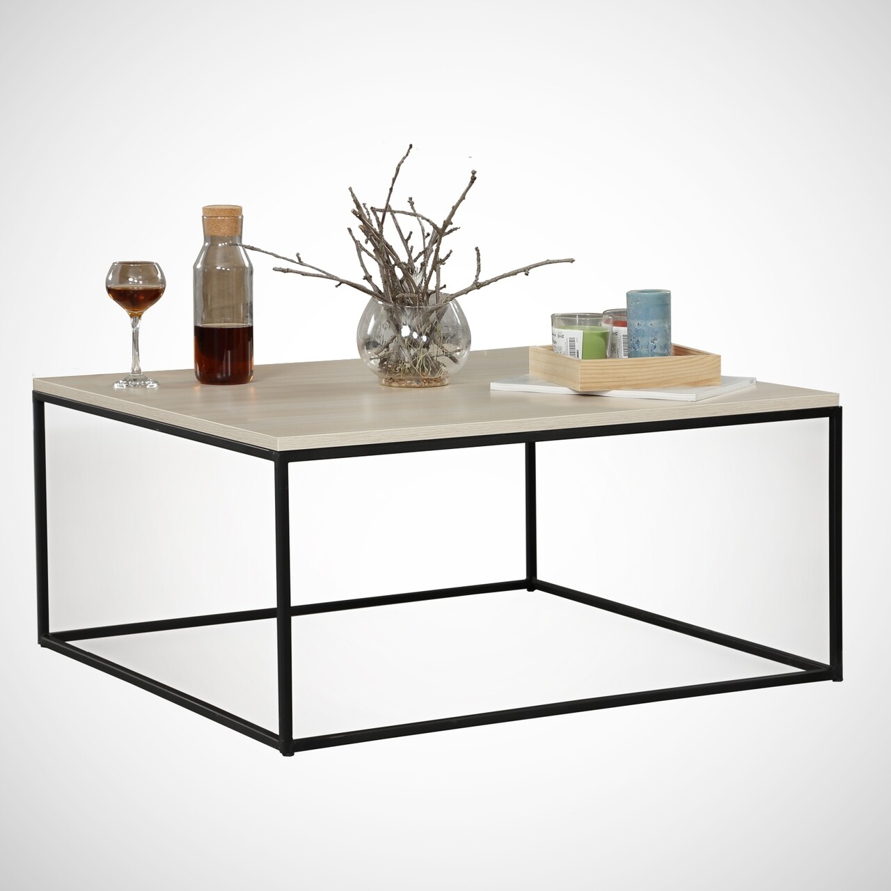 Masuta de cafea Poly Oak, Comforty, 75x75x43 cm, stejar - imagine 6